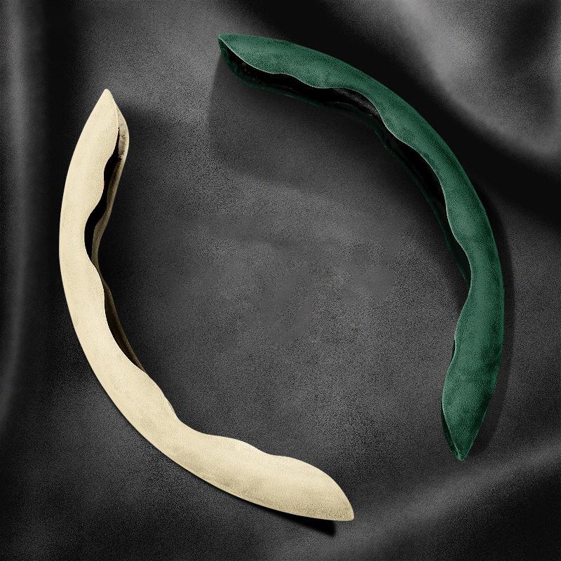 2pcs Suede Leather Car Steering Wheel Cover for New Bentley Flying Spur Continental GT Bentayga Mulsanne Auto Accessories