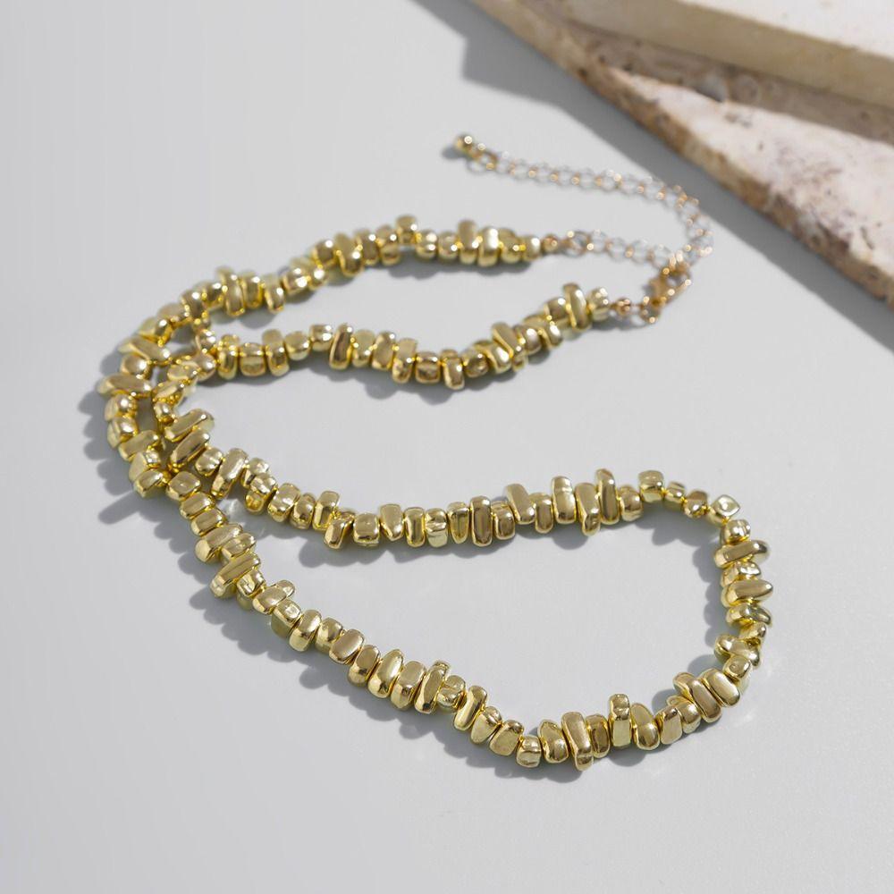 Irregular Cross Pendant Choker Creative Collarbone Chain Simplicity CCB Beads Chain  Men