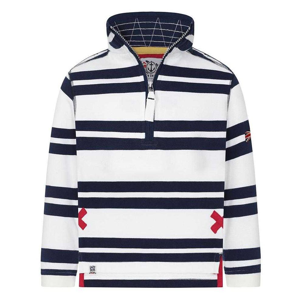 Lazy Jacks Boys Striped Quarter Zip Sweatshirt