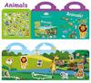 Kids Reusable Sticker Book Multiple Scenarios Cartoon DIY Puzzle Educational Cognition Learning Toys for Child Age 2-4 Gift