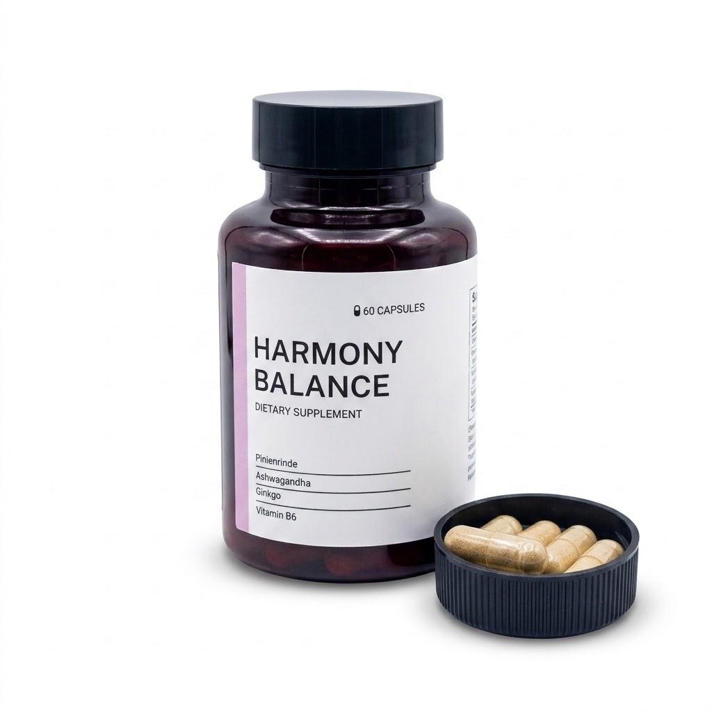 Harmony Balance Komplex – Kiefernrindenextrakt, Ashwagandha, Ginkgo & Vitamin B6, Vitalitätsunterstützung (60 Kapseln) 1pack