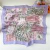 Flower Cotton Linen Print Scarves Cashew Printed Silk Scarf All-match Small Square Scarf  Women