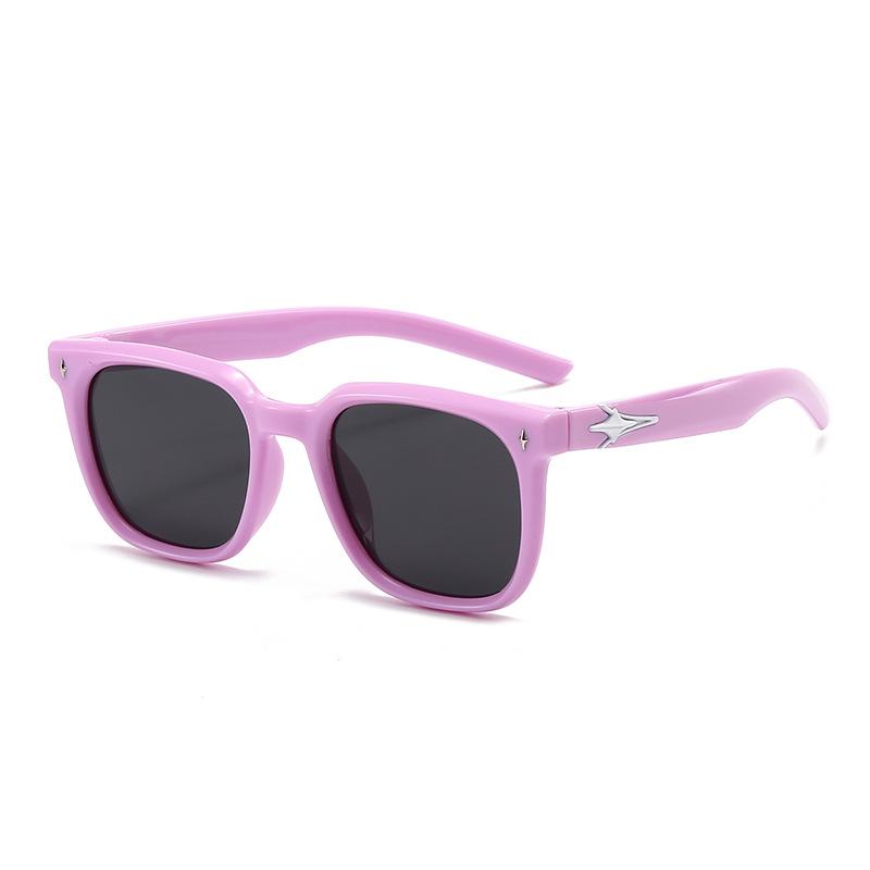 New Retro High-end Niche Square Frame Concave Shape Fashionable Silicone Polarized Children's Sunglasses 23046