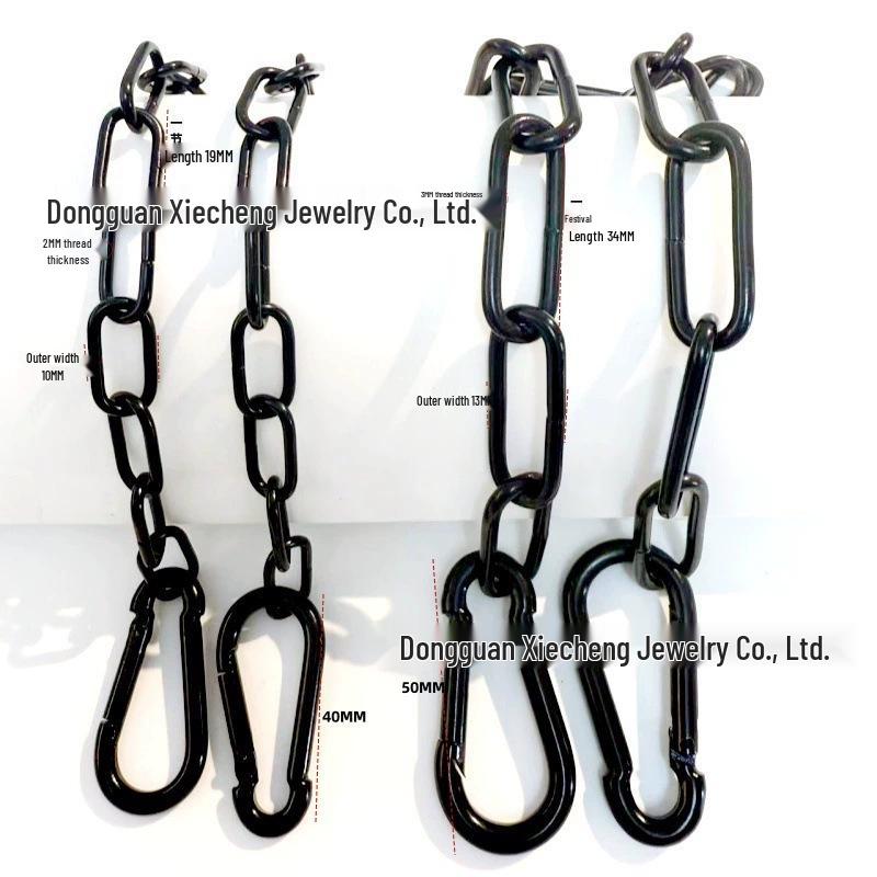 Fluorescent Black Metal Tag Chain 2.0mm/3.0mm for Sign and Lamp Hanging