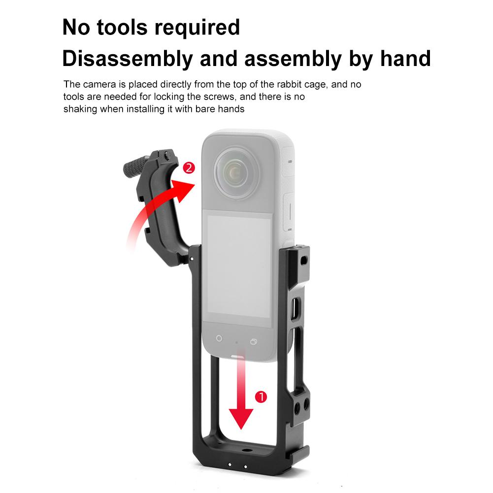 For Insta360 X3 Metal Rabbit Cage Insta360 X 3 camera Protective Expansion Frame Accessories Camera Protective Case  Aluminum