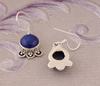 Solid 925 Sterling Silver Lapis Lazuli Round Gemstone Handmade Designer Women Drop Earrings Gift For Her