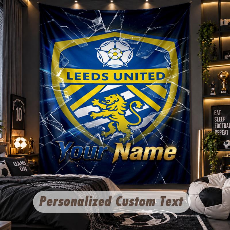 TapestryLeeds United Custom Name Text Personalized Wall Hanging Tapestry Home Wall Decor