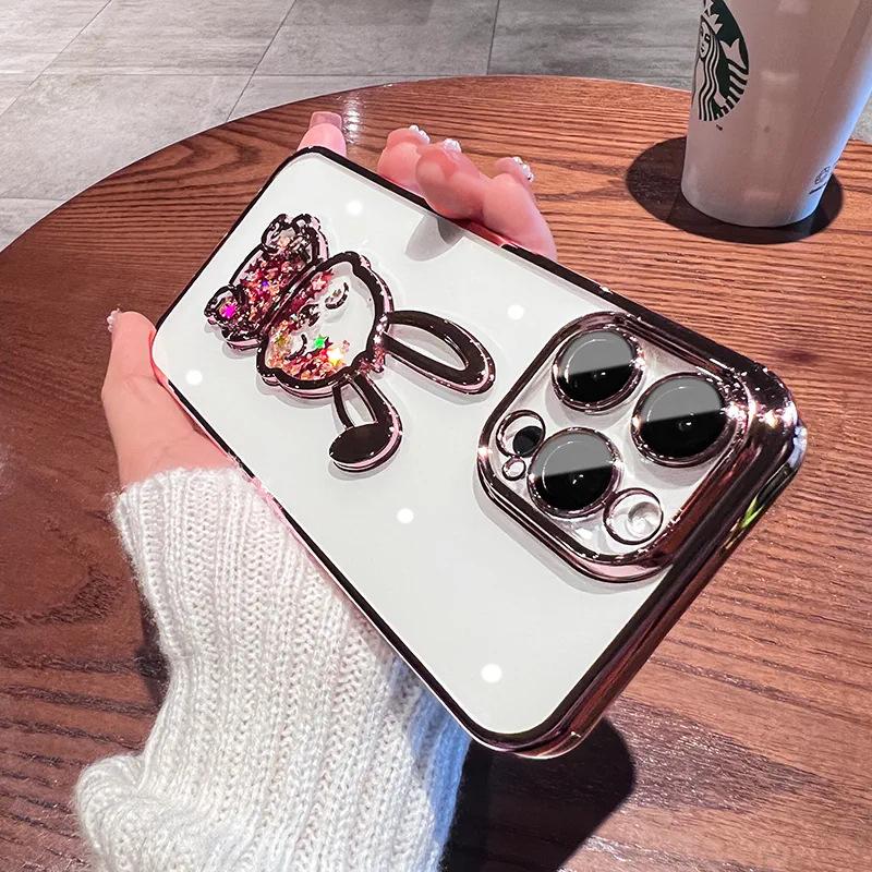 Anwendbar auf iPhone 15 Handyhülle Galvanisiert Treibsand Hase 13 Apple 14 Silikon 15 Promax High-End-Sinn