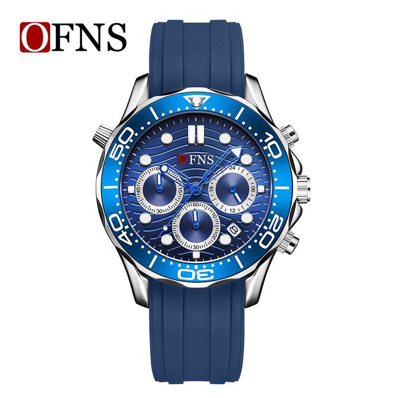 OFNS Men s Fashion Business Quartz Watch: Six-Hand, Waterproof, Luminous, with Calendar