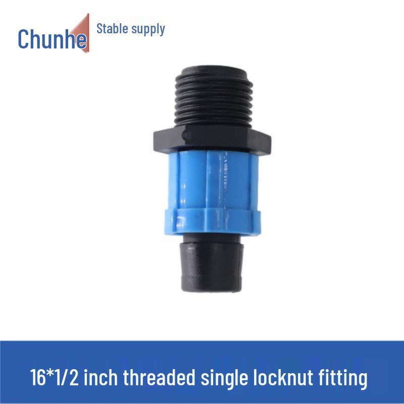 16mm Drip Tape Accessories Set: Tee Connector, Lock, Bypass, Male Thread for Garden, Greenhouse, Agriculture.