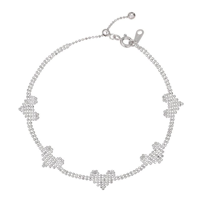 Cui Yan S925 Sterling Silver Korean Laser-Cut Heart Bracelet for Women - Simple, Light Luxury Fine Jewelry