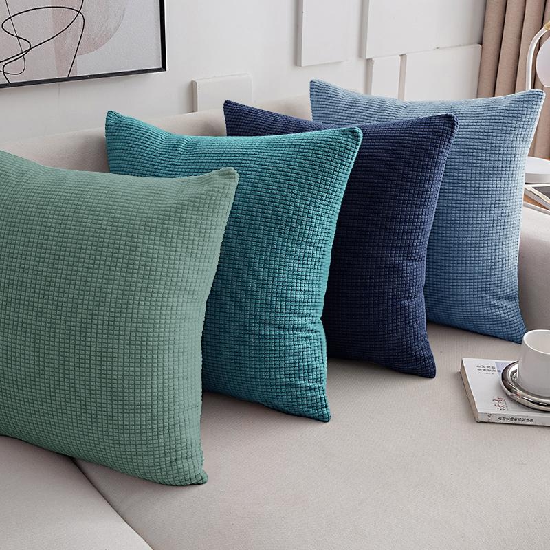 40x40 45x45 50x50 Housse de coussin Jacquard Couleur Unie pour Canapé Bureau Coussin lombaire Housse de coussin Décoration de Maison