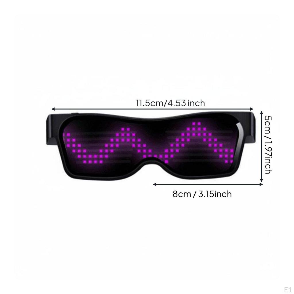 Glowing Glasses USB USBCharged LED Multiple Display Modes Novelty Eyewear for Ravers, DJs,