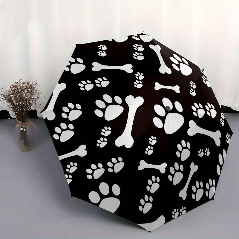 Dog Bone & Paw Print Round Sticker Decal for Cars, Laptops, or WallsUmbrella, Portable 3-Fold Compact Umbrella,Christmas Gift ES591