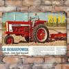Fazenda Cênica com Trator Cruzando Colinas Verdes Placa de Parede de Metal Vintage Decoração Molduras para Poster Garagem Sala de Estar