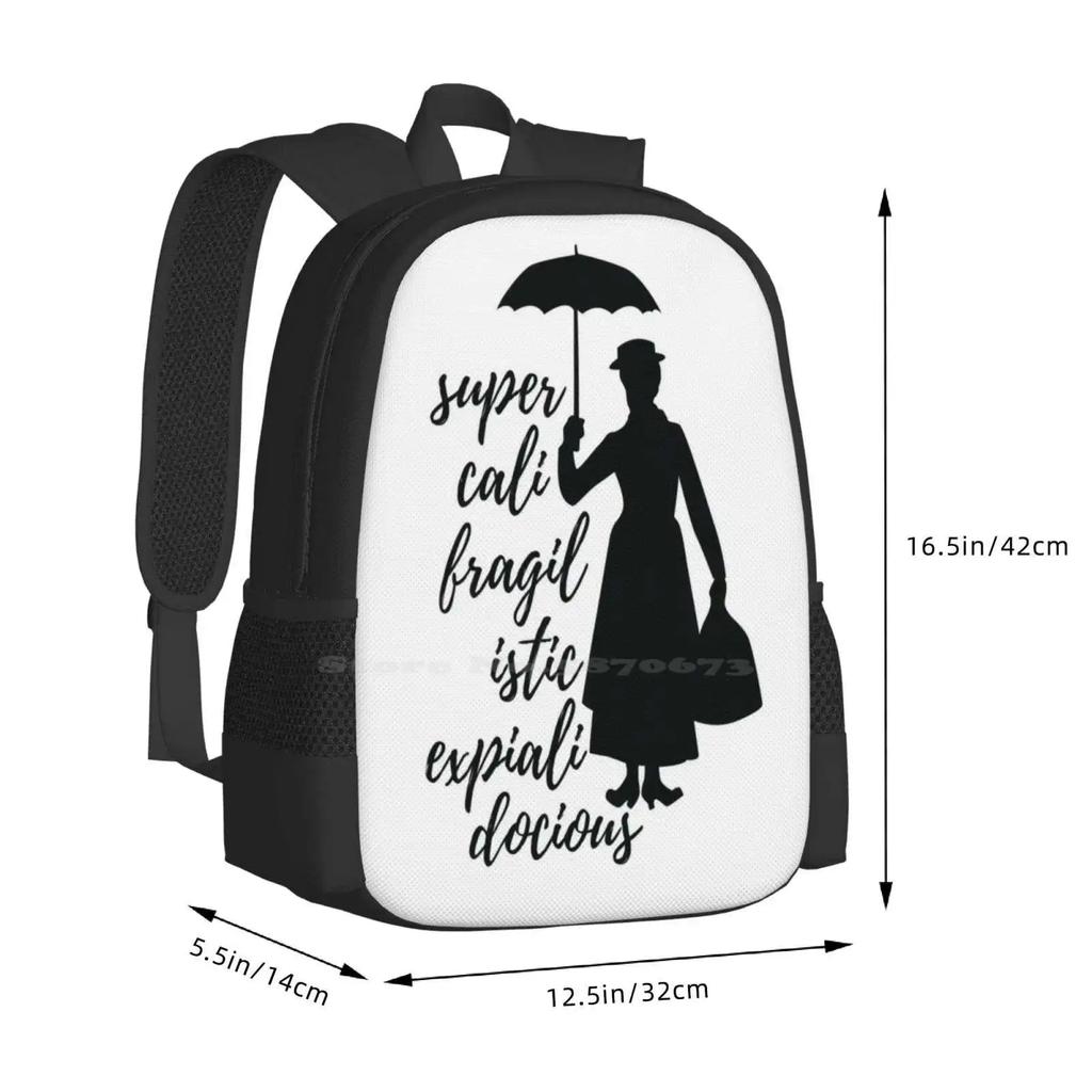 - Supercalifragilisticexpialidocious Fashion Pattern Design Travel Laptop School Backpack Bag Musical Classic Oldies Iconic