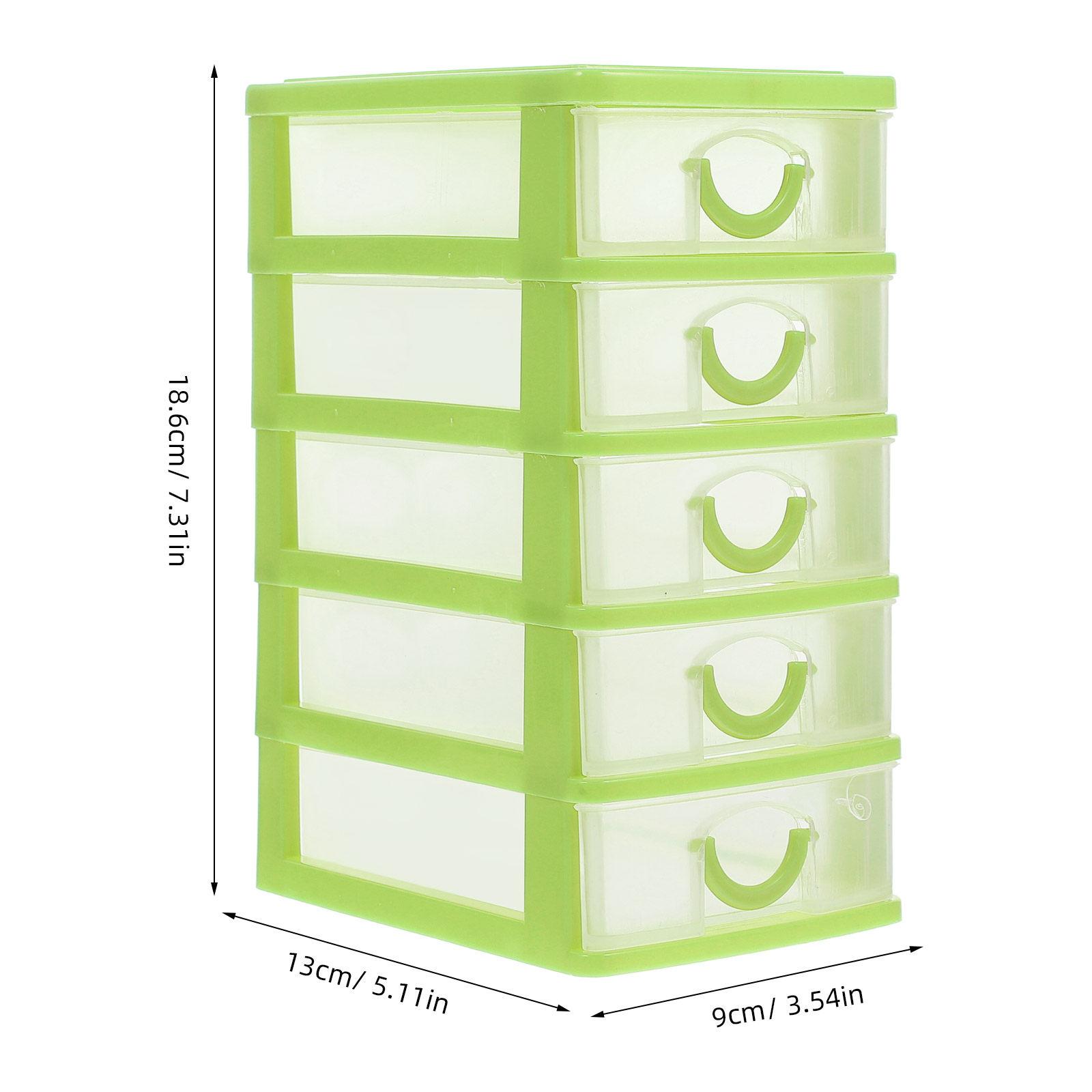 Transparent Desk Organizer 5 Layers Drawer Style Desktop Storage Box for Office Stationery Makeup Jewelry Clear Desk Organizer зелёный