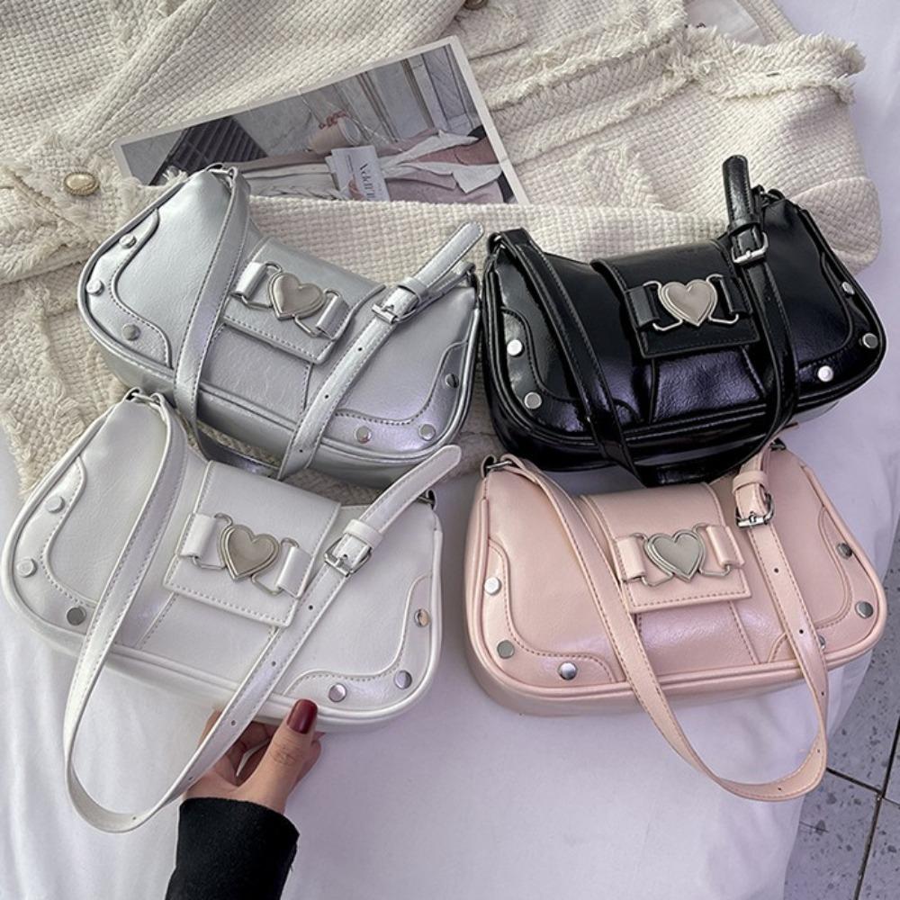 

Magnetic Y2K Armpit Bag PU Underarm Bag Stylish Leather Stylish Satchel Bags Daily белый
