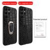 Genuine Cowhide Leather Bracket Phone Case for Samsung Galaxy S 24 23 S24 Ultra S23 Plus S24Ultra S22Ultra Back Cover with Ring