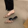 Fashion New Luxury Pointed Toe Women Mules Slipper Fashion Candy Color Ladies Elegant Dress Sandal Square Low Heel Slip on Slides Shoes