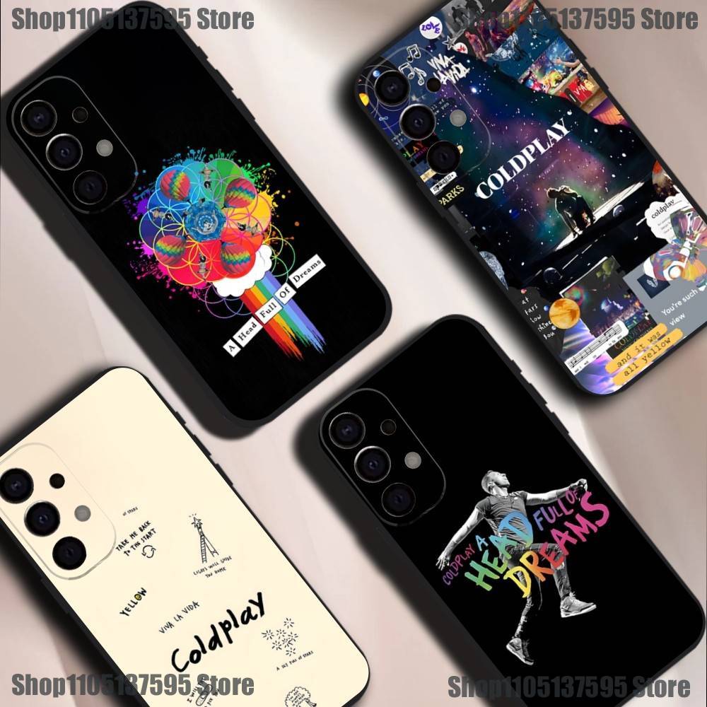 C-Coldplay Band Phone Case For Samsung S25,S24,S21,S22,S23,S30,Ultra,S20,Plus,Fe,Lite,5G Black Cover