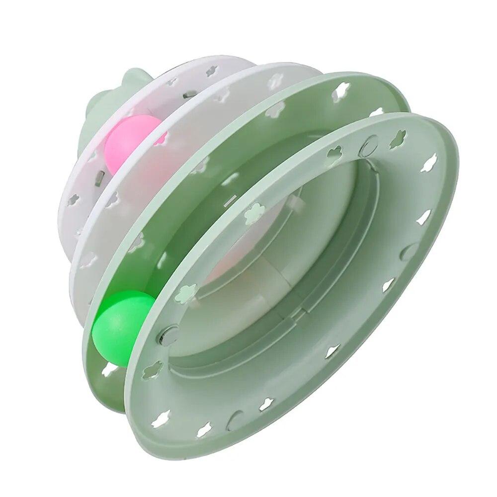 Cat Toy Tower Turntable Roller Balls Toys Interactive Intelligence Training Track Puzzle Funny Games Accessories