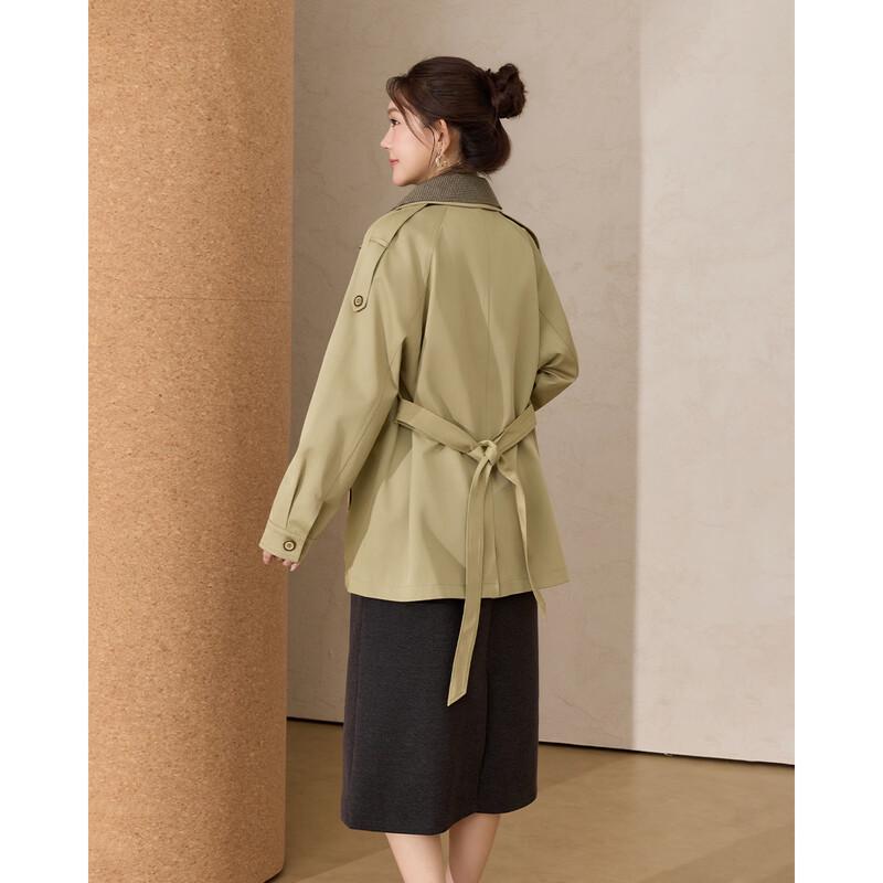 IEF Women's British-Style Mid-Length Trench Coat