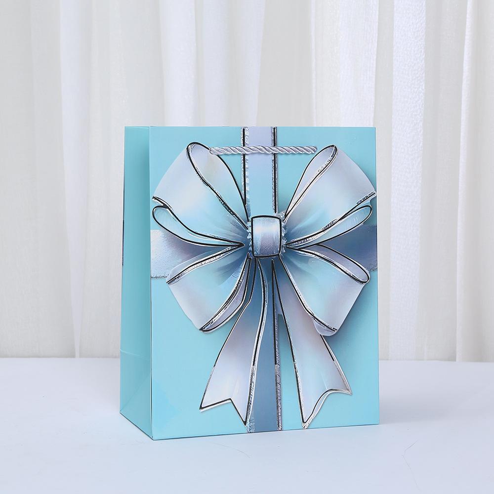 6/10pcs StoBag Gift Bow Paper Tote Bags Recyclable Gift Bags for Birthday Wedding Party Favors Candy Cookies Retail