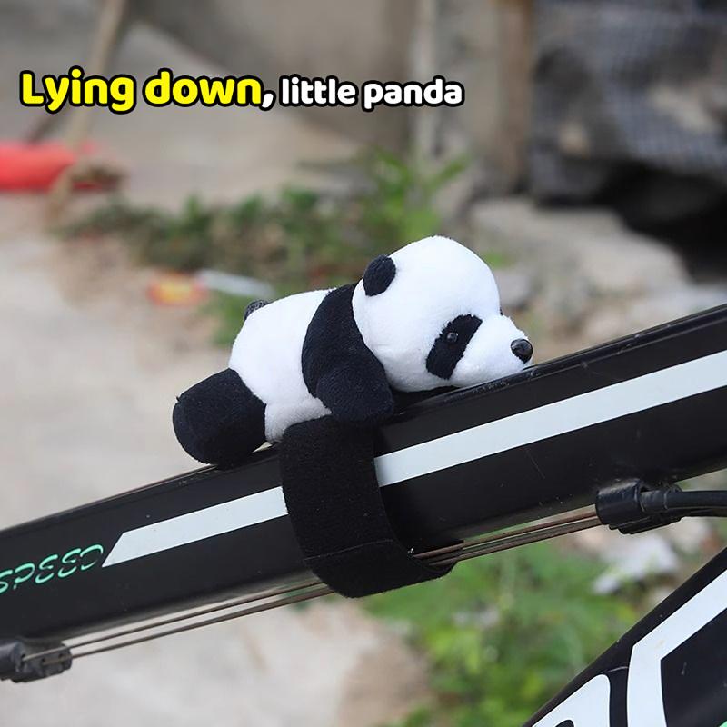 Cute Panda Plush Car Decoration Soft Stuffed Animal Handlebar Ornament For Bike Motorcycle Electric Vehicles Decoration
