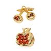 5Pcs Colorful Zircon Cherry/Pomegranate Pendant Fruit Charm for Necklace Jewelry Accessories for Fashion Enthusiasts
