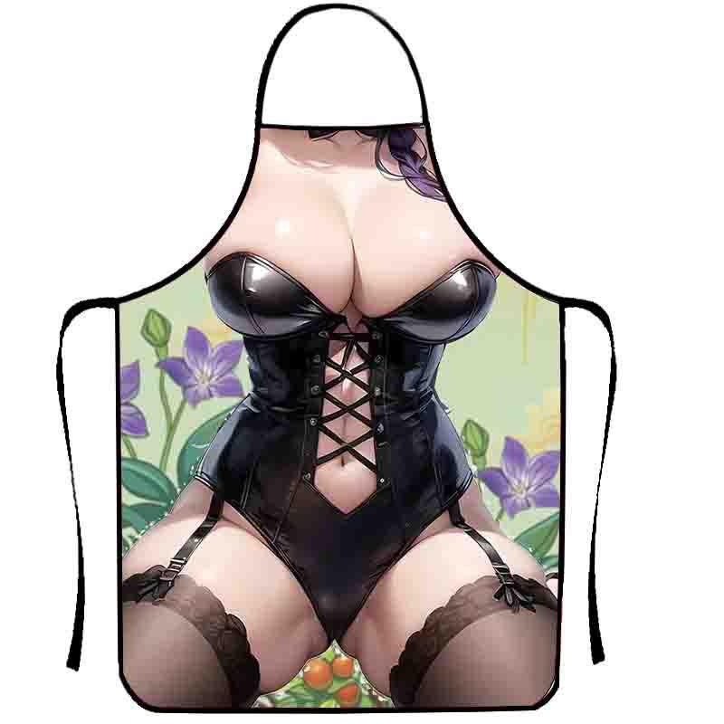 1pc Cooking Apron Funny Kitchen Stain-proof For Women Aprons Man BBQ Cleaning Sexy Women's