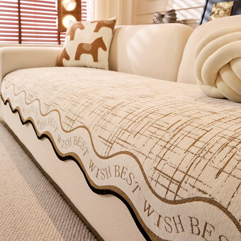

Irregular sofa cushion Chenier special-shaped universal sofa seat cushion non-slip special-shaped straight-row sofa cover towel 90*70cm