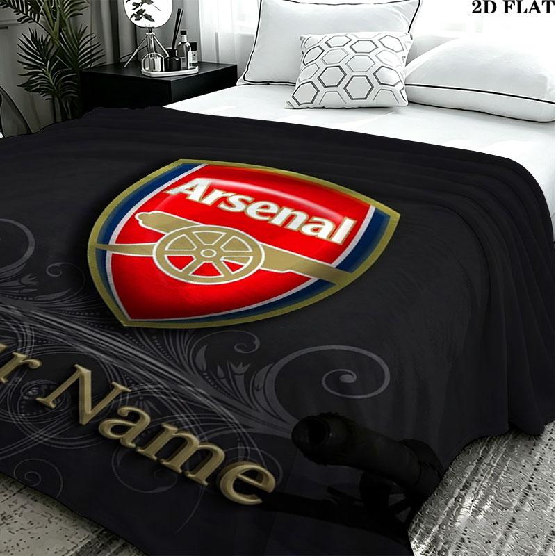 1PC Arsenal F Custom Name Patterned Flannel Blanket Suitable For All Seasons for Home Decor Warmth and Comfort Gifts Holiday Present