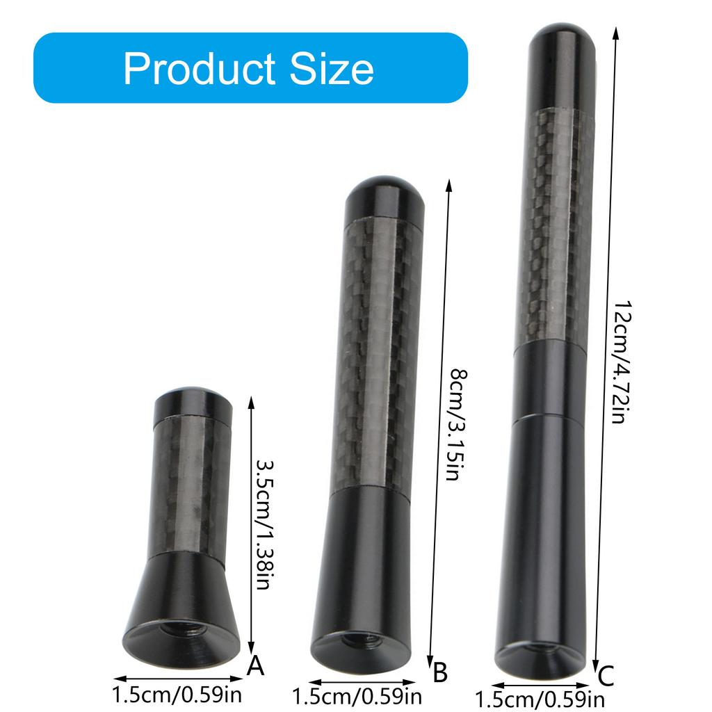 Mini Vehicle Antenna Aluminum Antenna Long Distance Travel Antenna Universal Antenna for Enhances AM/FM Radio Signals