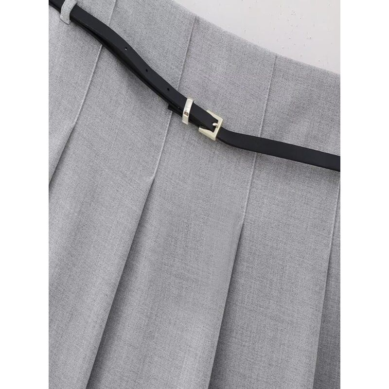 Fashion Style 2024 Spring New Arrival Women's High Waist Versatile Slimming with Belt Wide Pleated Culottes 1971022 803
