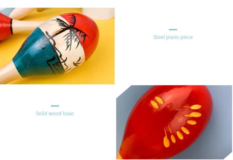 (pont Du Monde) Maracas, Percussion Instrument for Latin Percussion, Eurhythmics, Wooden (Set of 2) (Small Engraved)