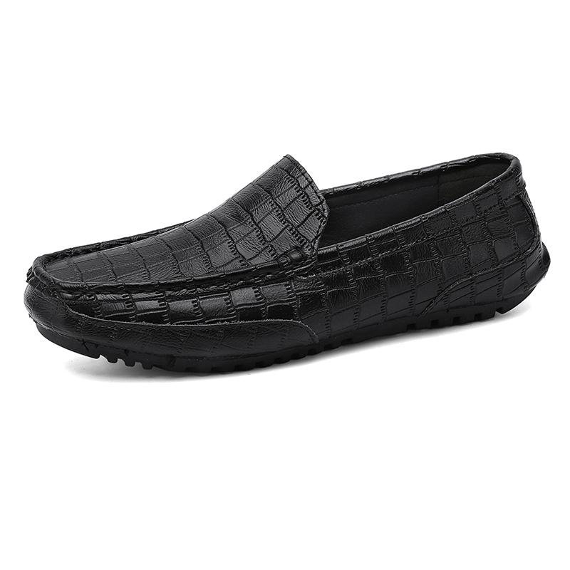 Casual Leather Shoes Street Style Men's Loafers Punk Style Moccasins Breathable Slip on Footwear Comfy Business Male Boat Shoes