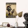 Metal Wall Art Poster, Hiking In Mountains Vintage Decor, for Home Garage Bar
