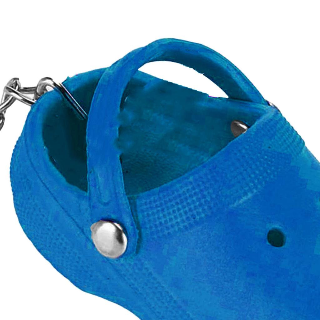 Keychain Mini Cute Silicone Portable Slipper Keychain for Schoolbag Handbag Gift Lake Blue