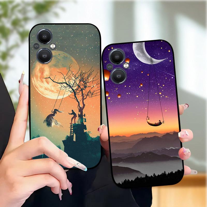 For Oppo Reno 7 8 Lite Reno7 Z 5G Case F21 Pro 5G CPH2341 Stylish Painted Cover Soft Silicone TPU Phone Cases For Oppo A96 5G