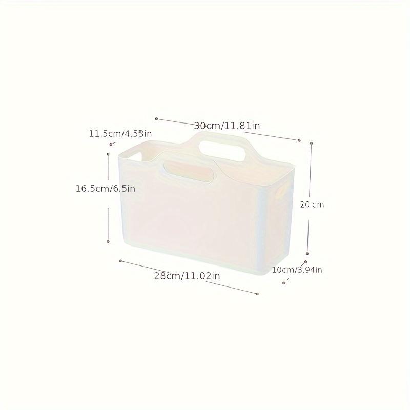 Large Soft PP Portable Storage Basket, Transparent Multifunctional Desktop and Bathroom Organizer for Household Cabinets, Sundries