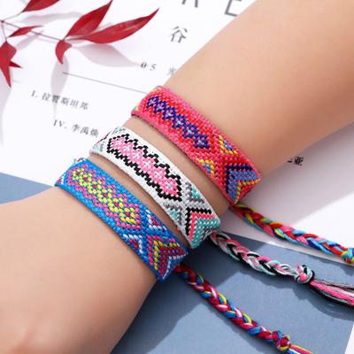 Rainbow Lucky Woven Bracelet Adjustable Nepalese Ethnic Bracelet Bohemian Bracelet Girls Ladies