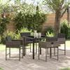 VidaXL 5-piece Garden Dining Set with Gray Cushions Poly Rattan 3380012