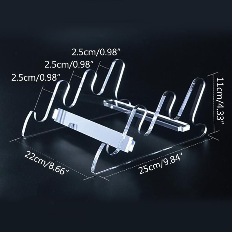 Stabiles Tastatur-Displayregal für Homeoffice Anti-verformter transparenter Acrylhalter 3 Schlitze Tastaturständer-Halterung