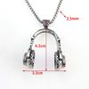 Accessories Music Headphones Pendant Titanium Steel Men, Necklace Fashion Rock Style Sweater Chain
