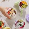 Caja de ensalada para picnic de 650 ml, vaso de fruta con tenedor, doble capa, drenaje rápido, a prueba de fugas, recipientes compactos y sellados para almacenar alimentos, para viajes, picnics y camping.