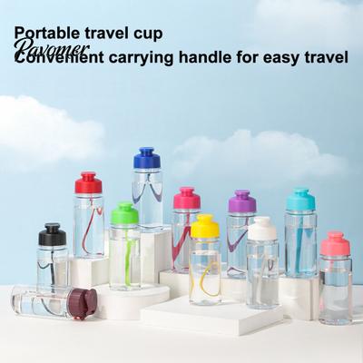 Auslaufsichere Wasserflasche Sportflasche, mit Klappdeckel Und Lanyard, Tragbarer PET Büro Tägliche Krug Tasse, Leichte Fitnesskanne, für Fitnessstudio Schule