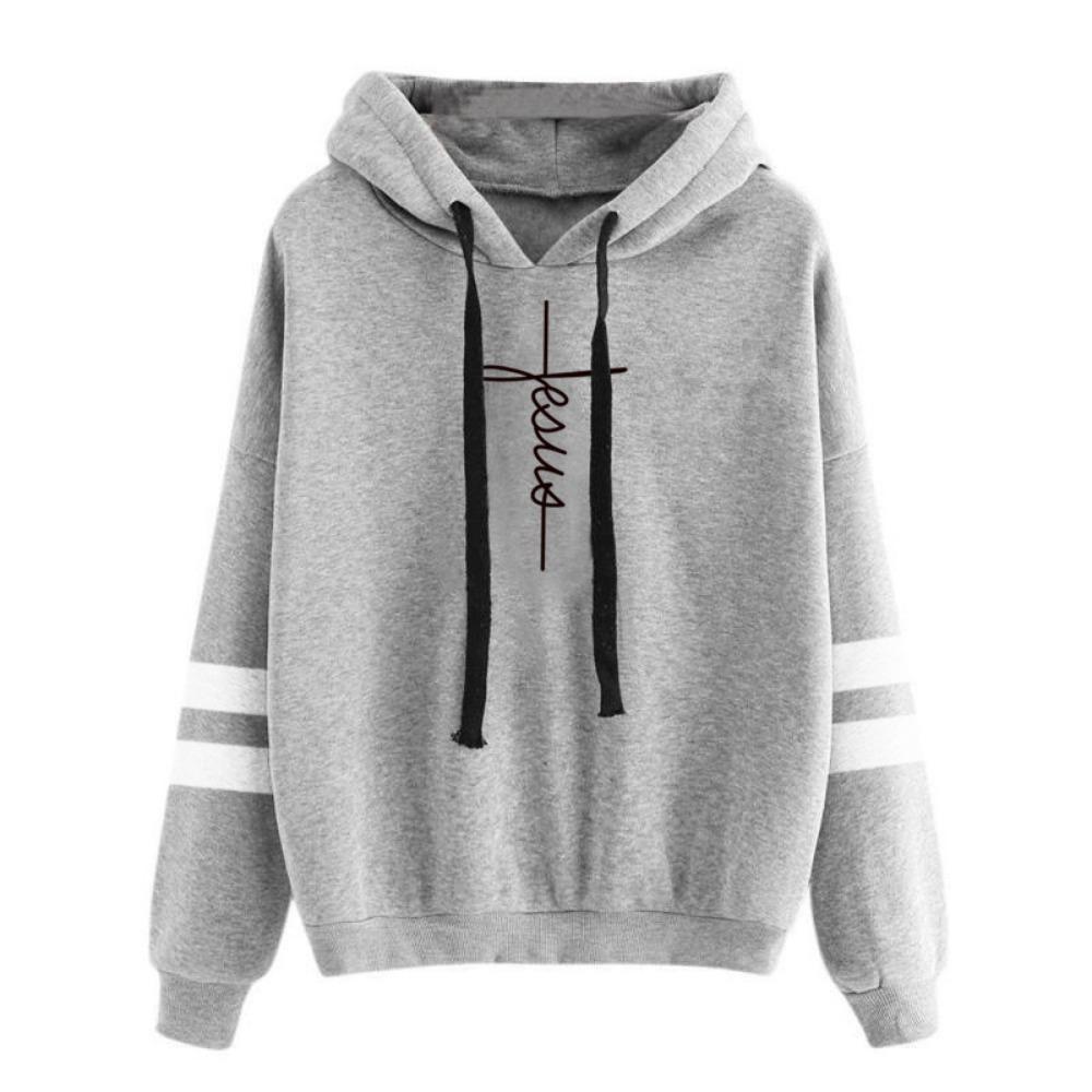 

2025 Europe, America, spring, autumn and winter new women s sweater printed hooded M серый