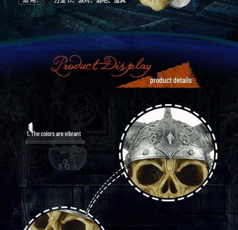 Halloween KTV & Escape Room Skull Decor: Big Horned Skull Props