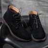 Men's Frosted Leather Mid-Top Winter Desert Boots In British Style
